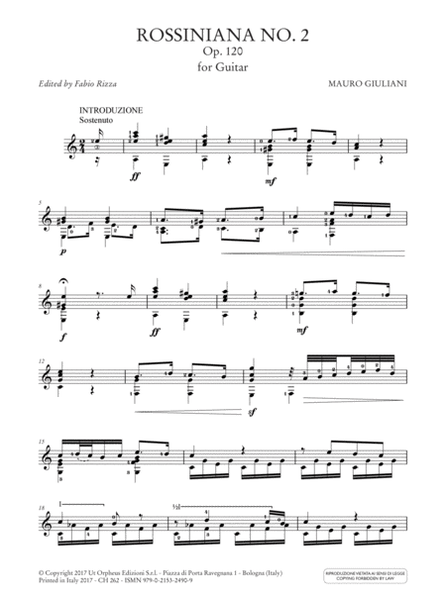 Rossiniana No. 2 Op. 120 for Guitar