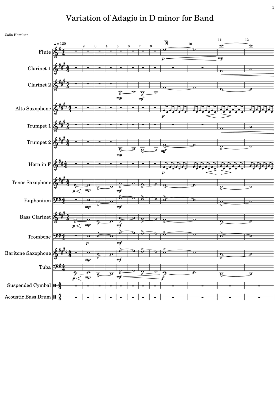 Sunshine (adagio In D Minor) Small Ensemble scores gallery preview page 1