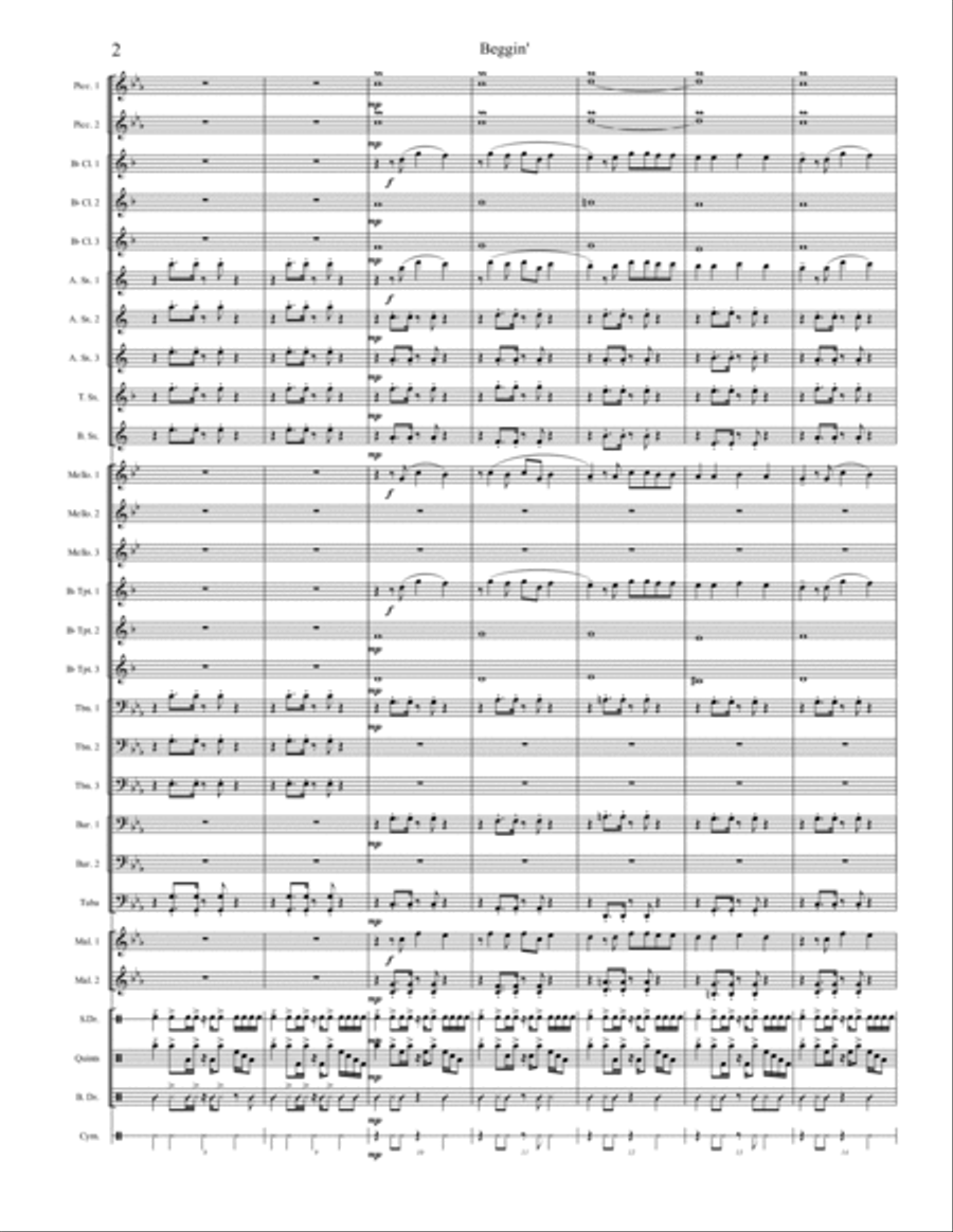 Beggin' Marching Band scores gallery preview page 2