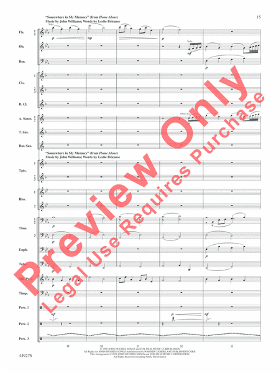 At the Movies with John Williams Concert Band scores gallery preview page 40