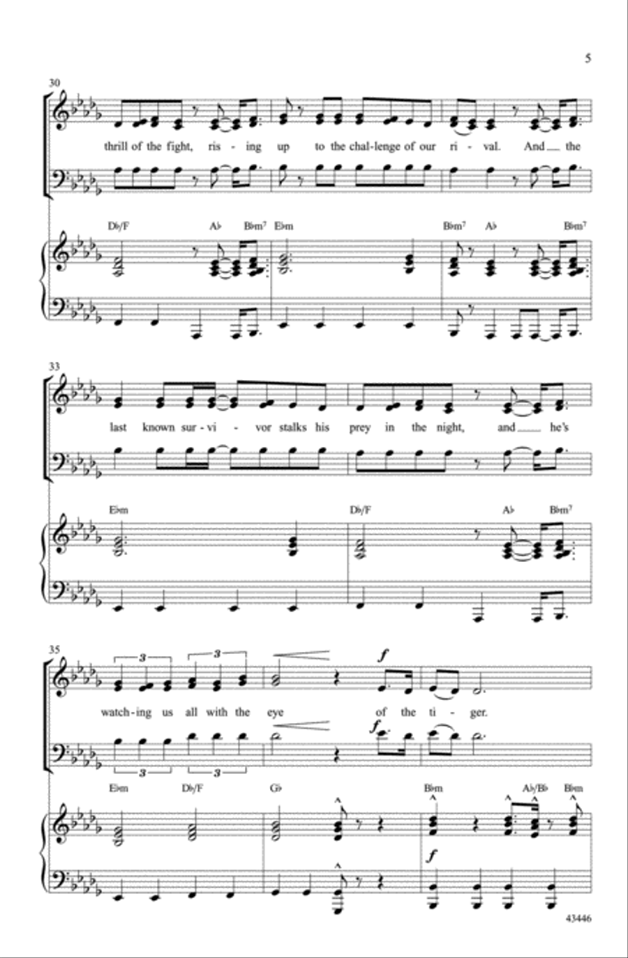 Eye of the Tiger Choir scores gallery preview page 4