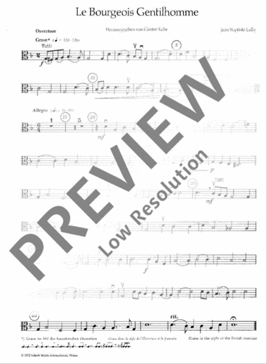 Le Bourgeois Gentilhomme Le Bourgeois Gentilhomme Viola scores gallery preview page 4