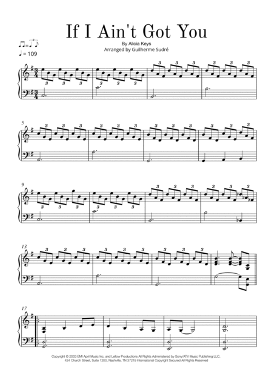 If I Ain't Got You Piano Solo scores gallery preview page 2