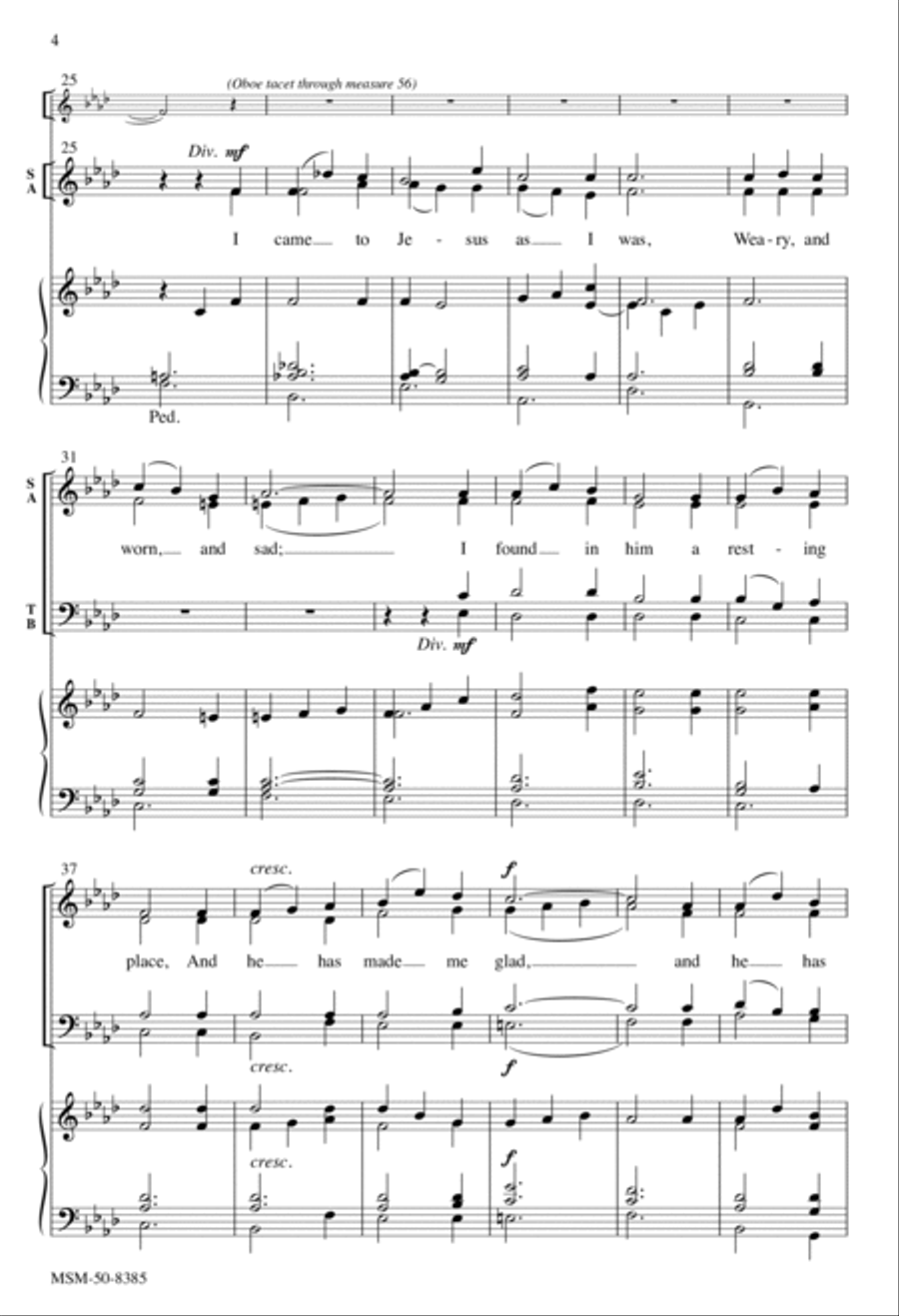 I Heard the Voice of Jesus Say 4-Part scores gallery preview page 4