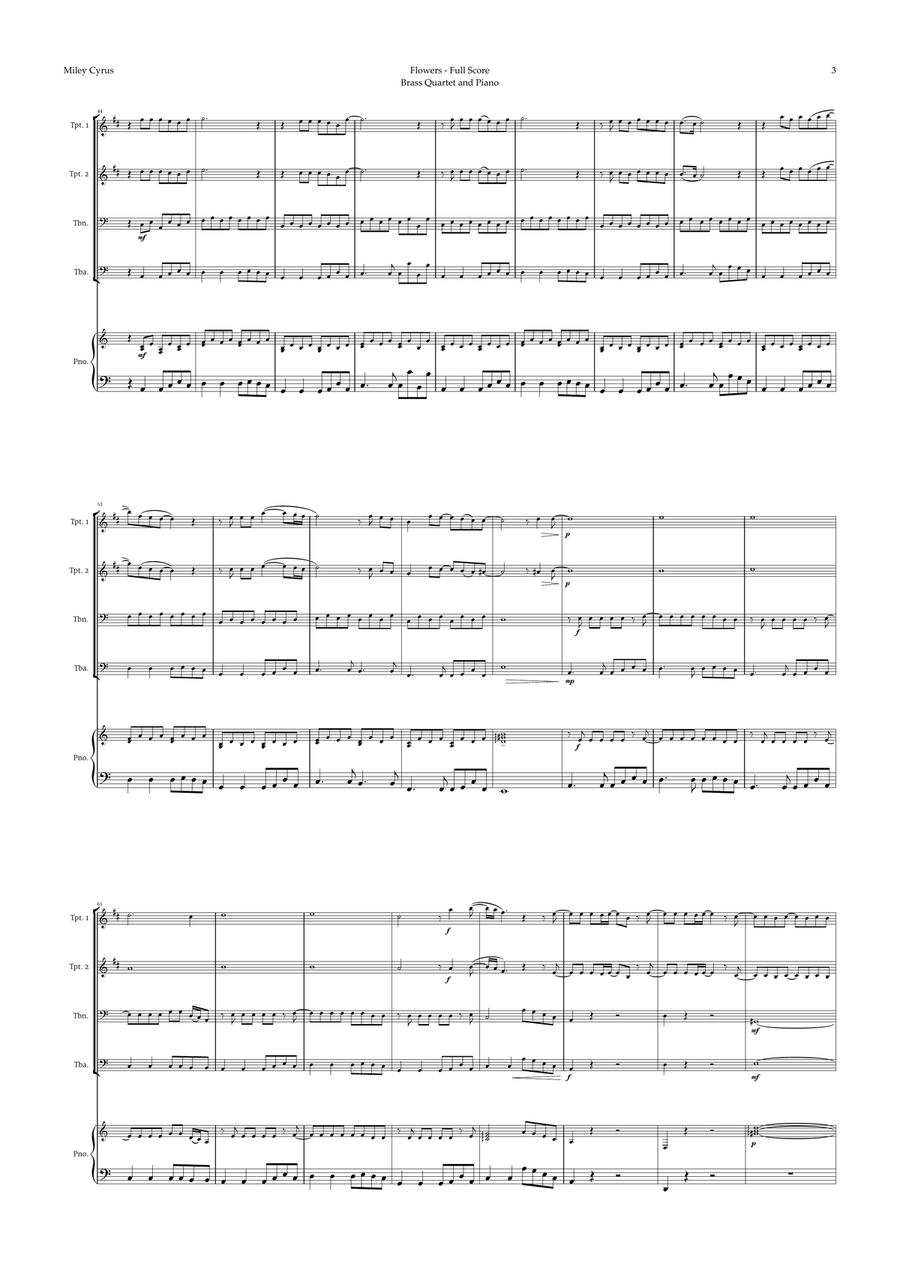 Flowers Brass Quartet scores gallery preview page 3