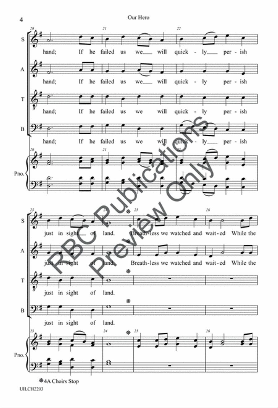 Our Hero (SATB) Our Hero (SATB) 4-Part scores gallery preview page 6