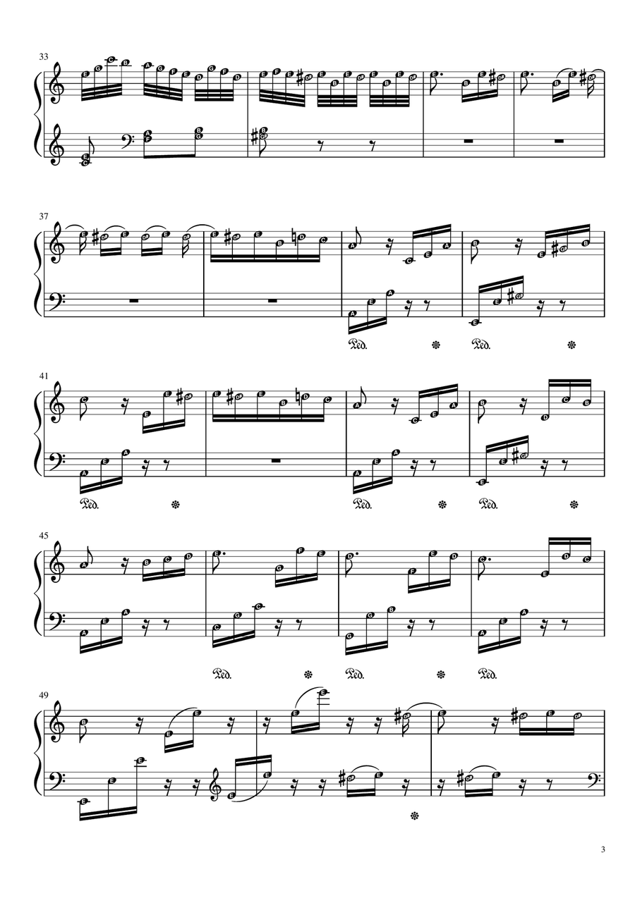 FUR ELISE (Beethoven Original) Piano Solo Classical Grade 4 - 5 with note names Piano Solo scores gallery preview page 3
