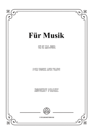 Book cover for Franz-Für Musik in E Major,for voice and piano