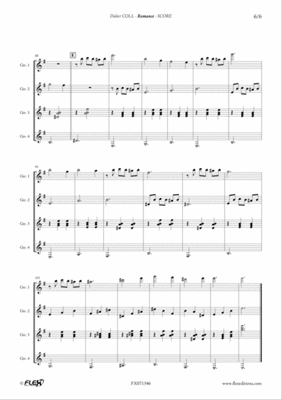 Romance for 4 Guitars Romance for 4 Guitars Guitar Ensemble scores gallery preview page 6