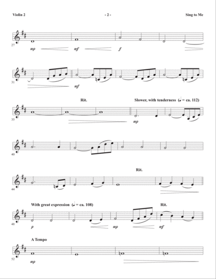 Sing to Me - Violin 2 Choir scores gallery preview page 2