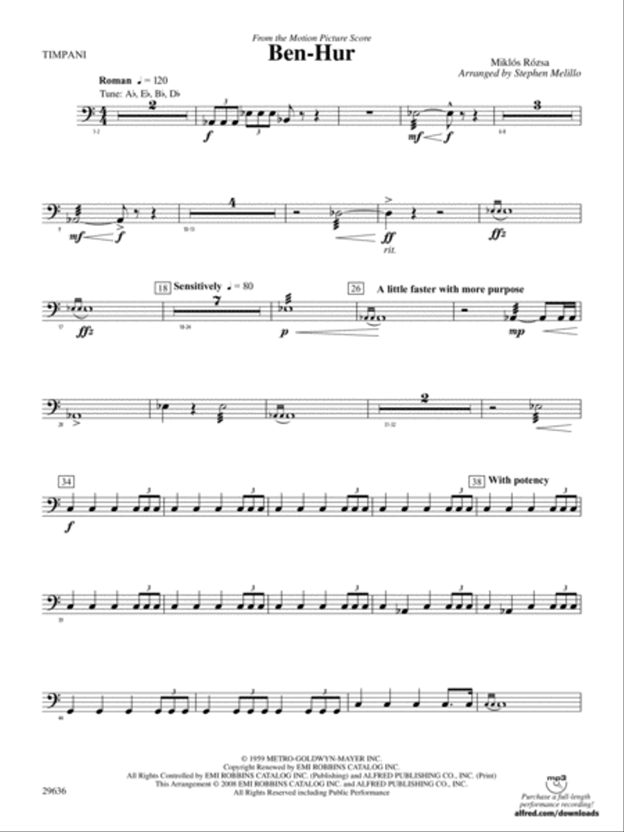 Ben-Hur: Timpani Concert Band scores gallery preview page 1