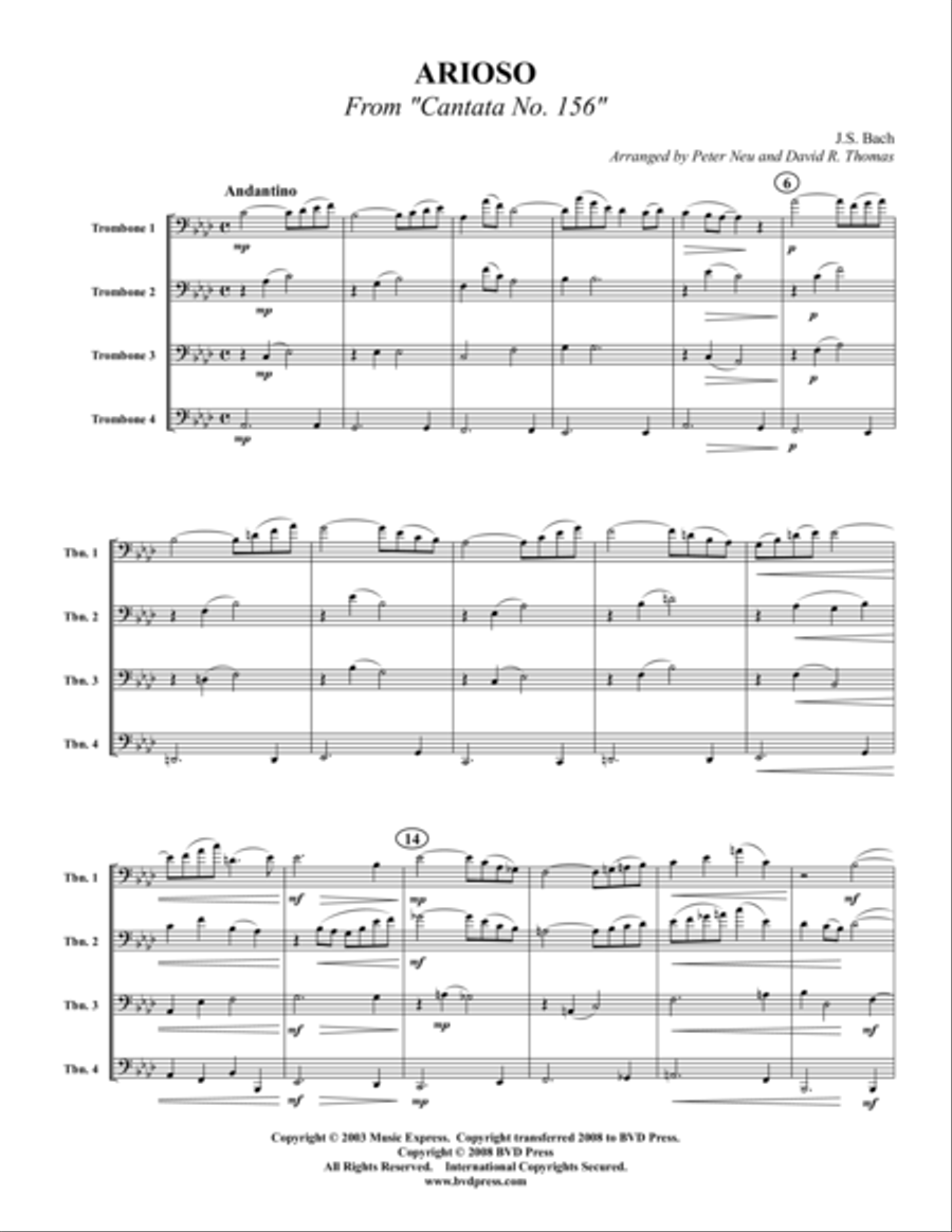 Arioso Trombone Quartet scores gallery preview page 1