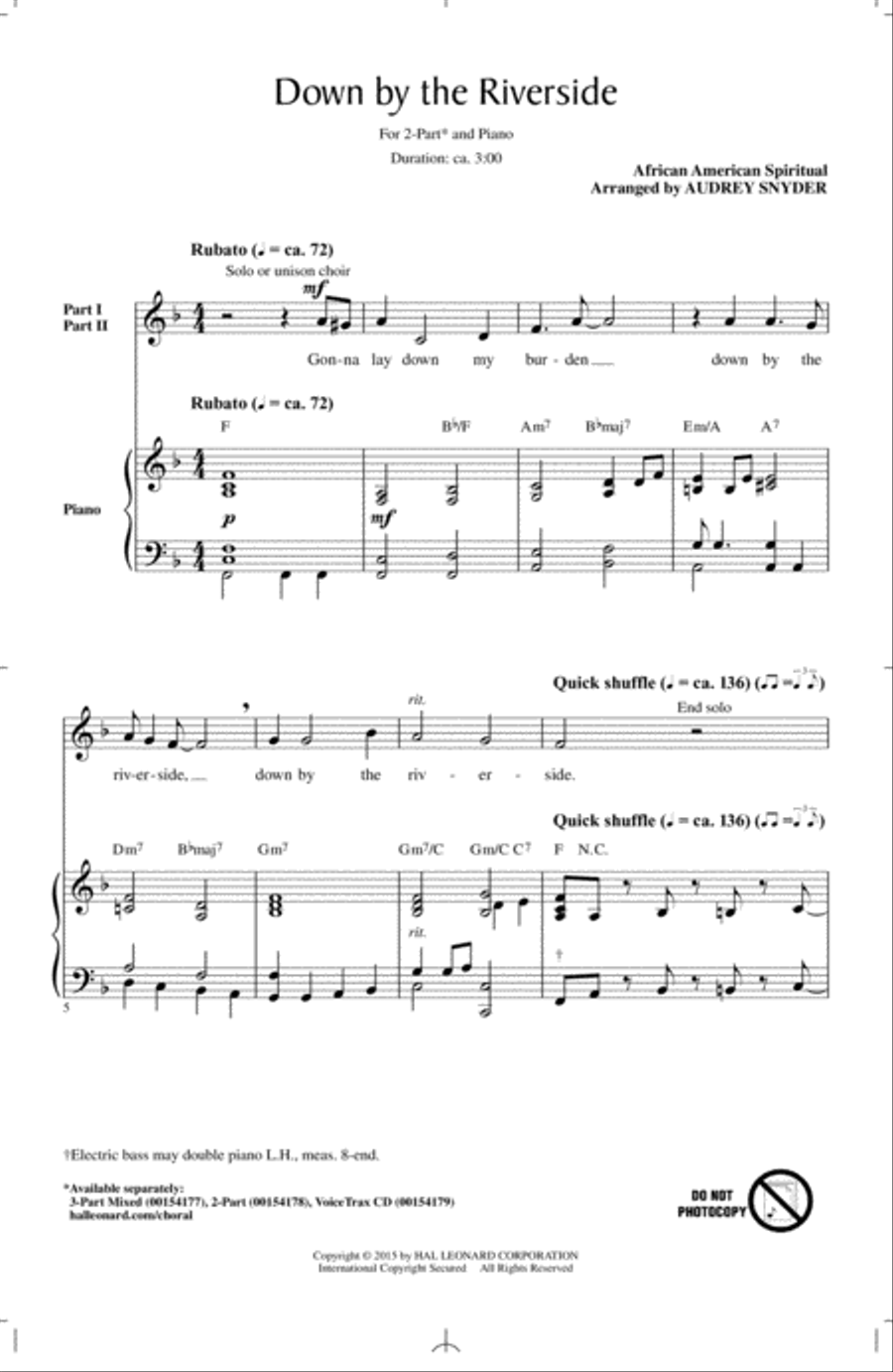 Down By The Riverside 2-Part scores gallery preview page 1