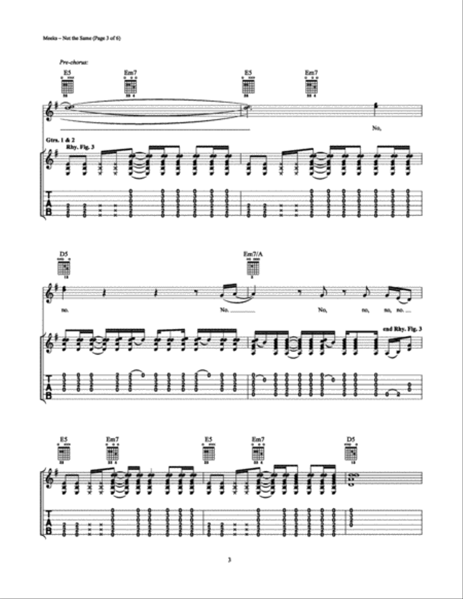Not The Same Electric Guitar scores gallery preview page 3