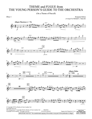 Theme and Fugue from The Young Person's Guide to the Orchestra - Oboe 1
