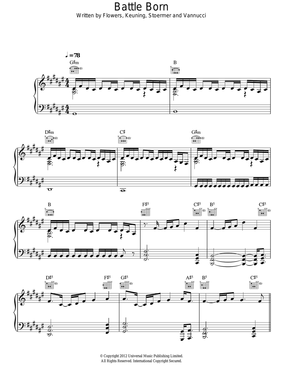 Battle Born Battle Born Acoustic Guitar scores gallery preview page 1
