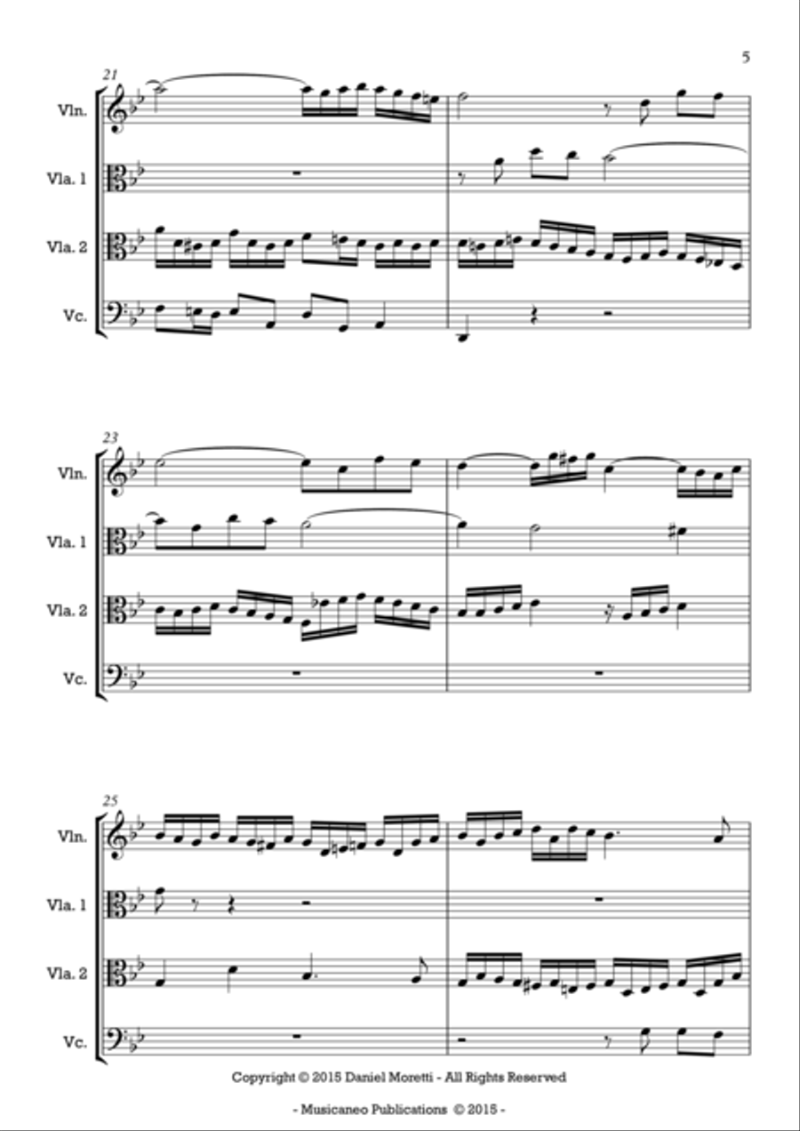 Little Fugue in G minor - String Quartet String Quartet scores gallery preview page 5