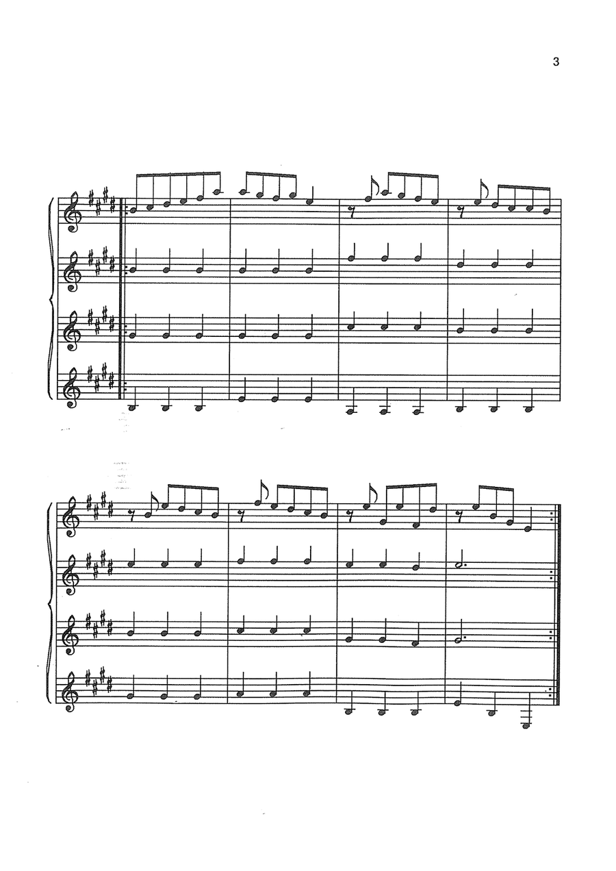 Collection of 4 pieces of ancient music for 4 guitars, flute and cello Chamber Orchestra scores gallery preview page 4