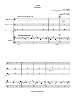 Canon (Pachelbel) (Bb) (Violoncello Trio, Keyboard)