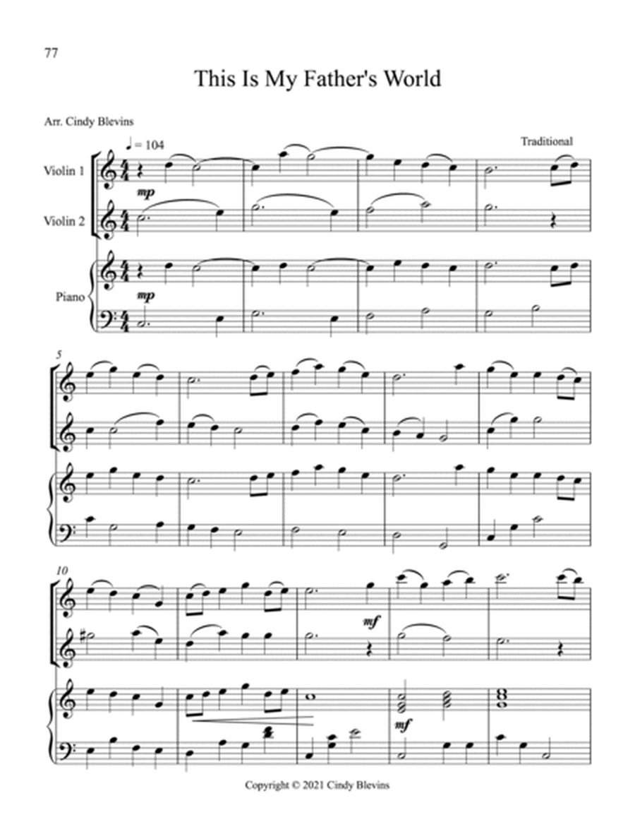 12 Favorite Hymns, Two Violins and Piano image number null
