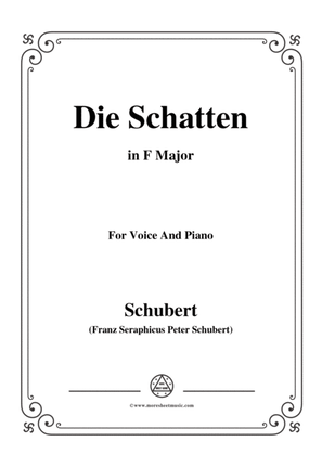 Book cover for Schubert-Die Schatten,in F Major,for Voice&Piano