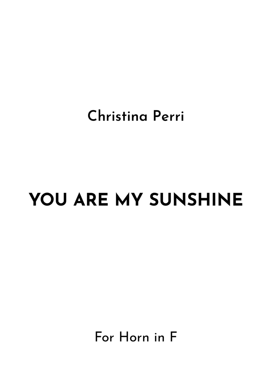 You Are My Sunshine You Are My Sunshine Horn Solo scores gallery preview page 1