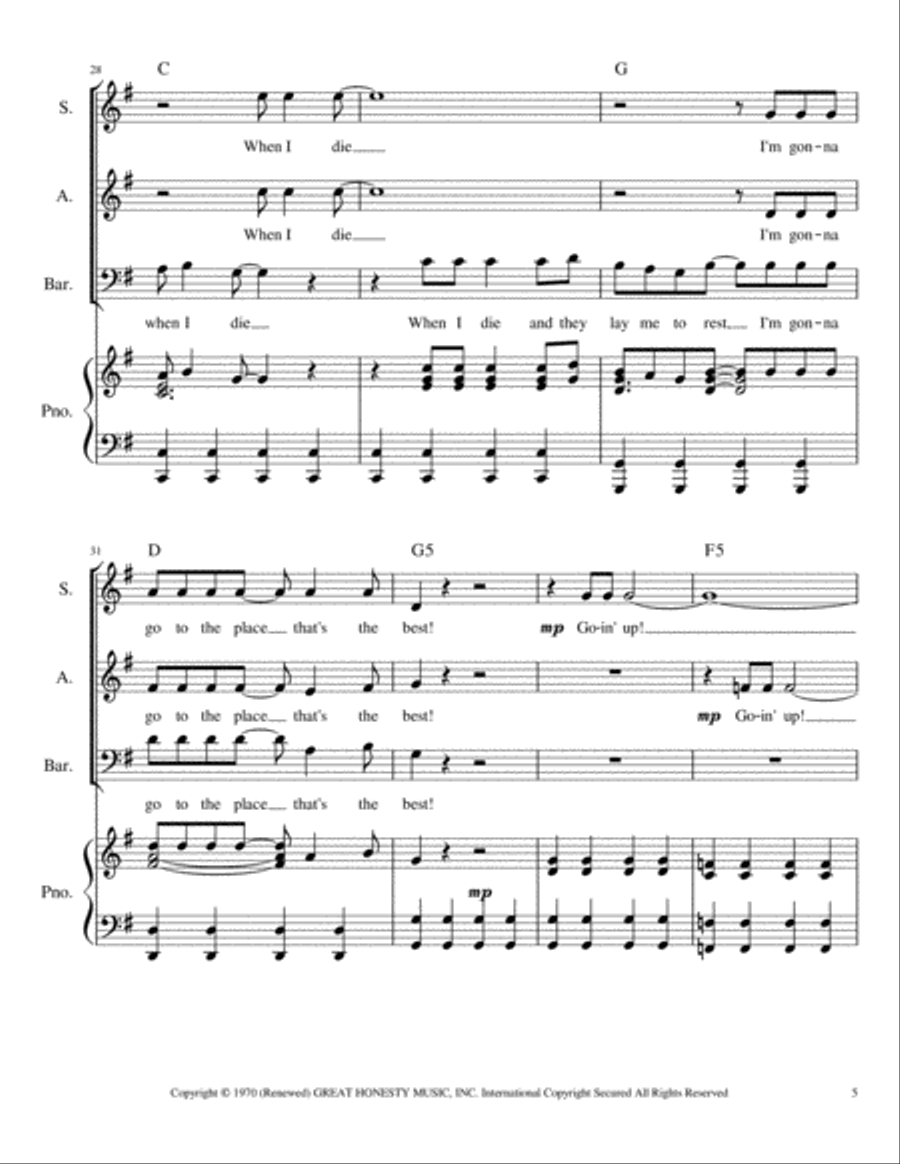 Spirit In The Sky 3-Part scores gallery preview page 6