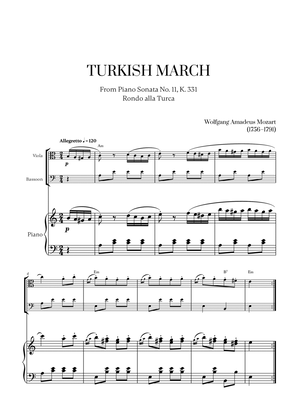 W. A. Mozart - Turkish March (Alla Turca) (with chords) for Viola, Bassoon and Piano