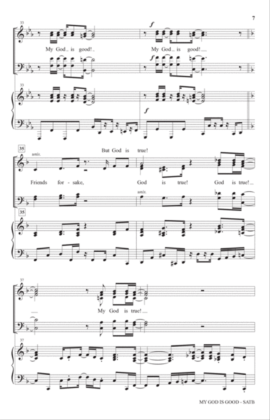 My God Is Good (arr. Joel Raney) 4-Part scores gallery preview page 6