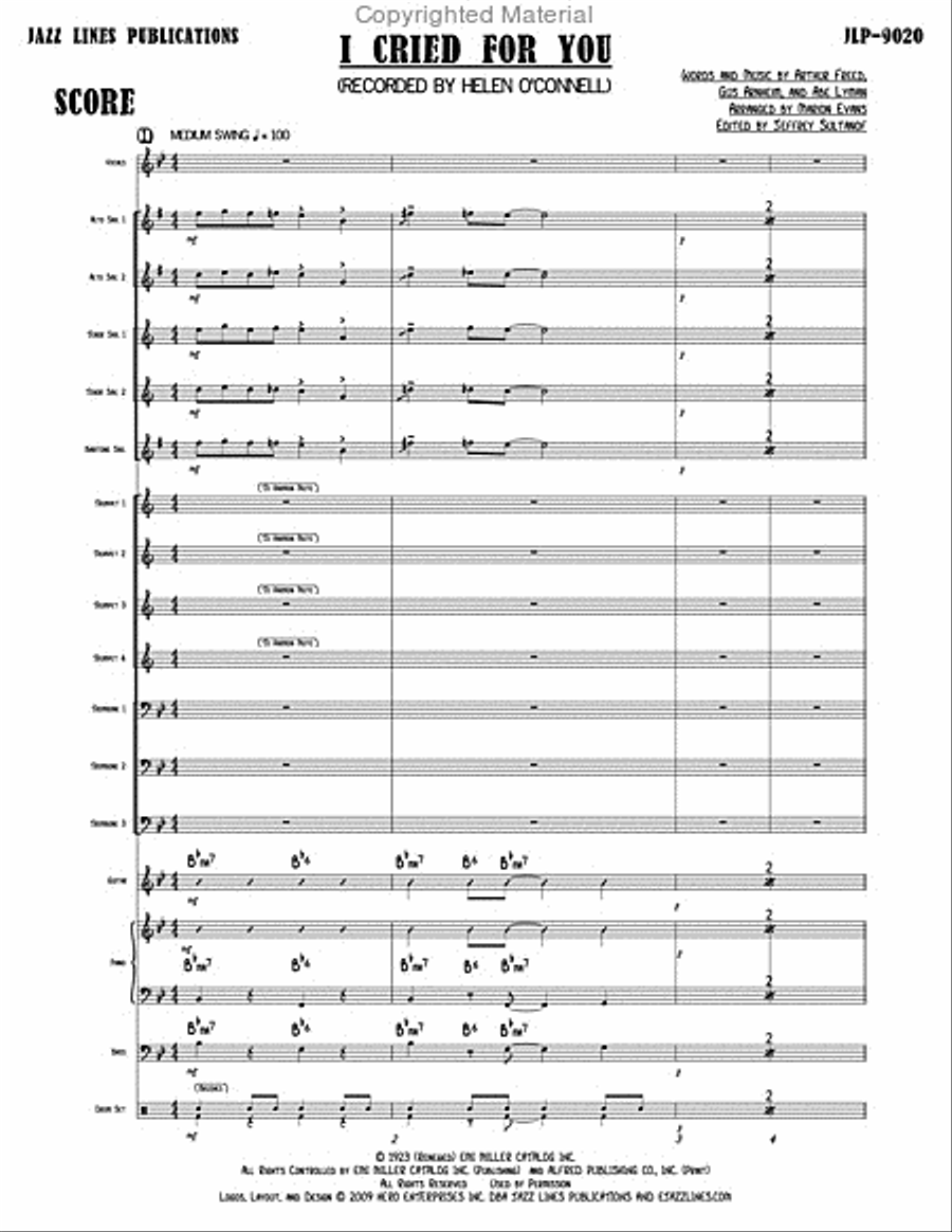 I Cried For You I Cried For You Big Band scores gallery preview page 3