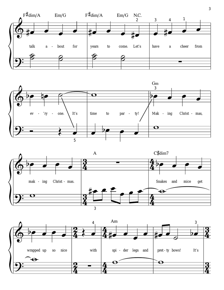 Making Christmas (from The Nightmare Before Christmas) Easy Piano scores gallery preview page 3