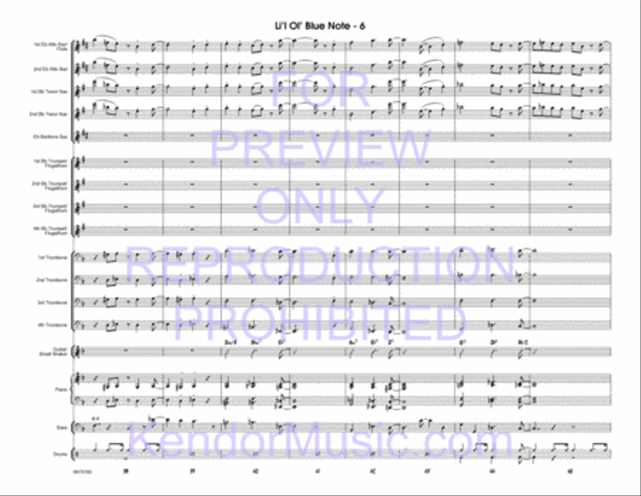 Li'l Ol' Blue Note (Full Score) Jazz Ensemble scores gallery preview page 7