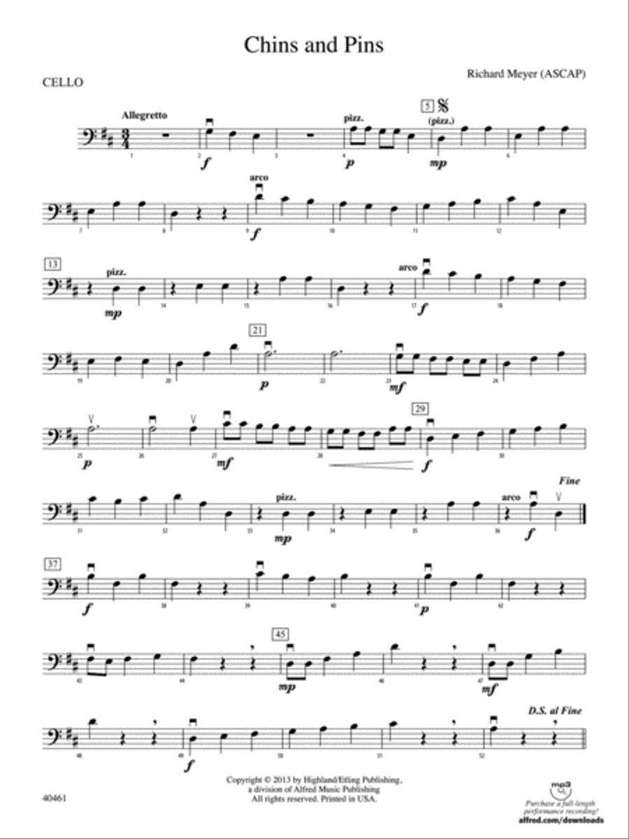 Chins and Pins: Cello String Orchestra scores gallery preview page 1