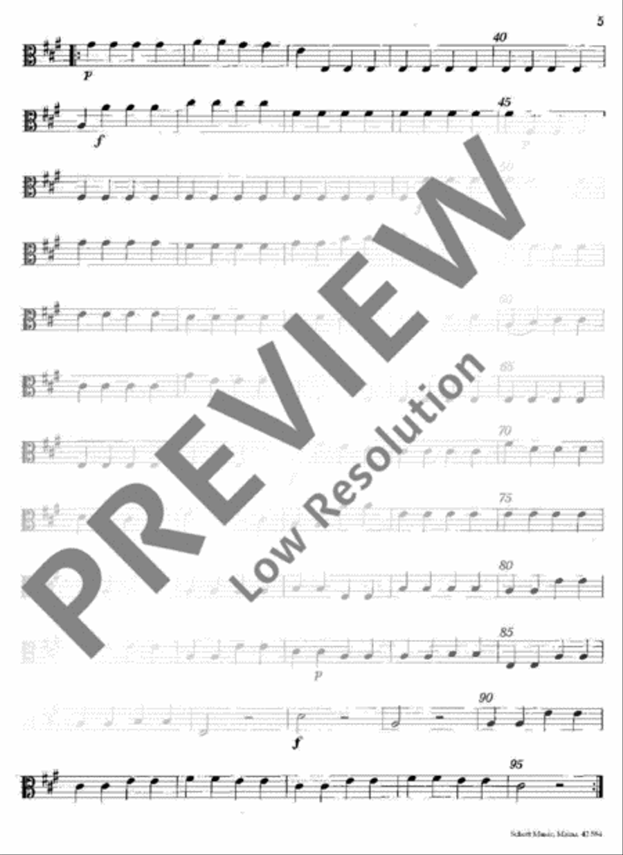 Sinfonia A major Viola scores gallery preview page 5