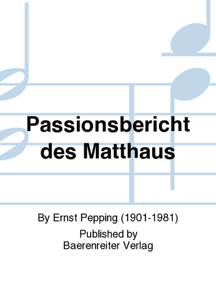 Book cover for Passionsbericht des Matthäus