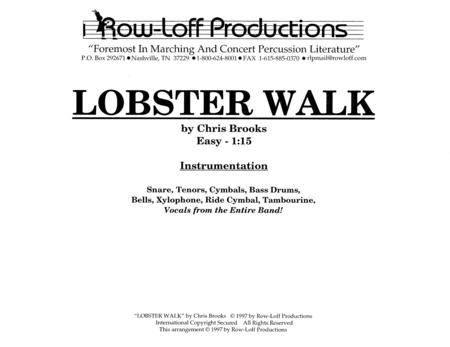 Lobster Walk w/Tutor Tracks