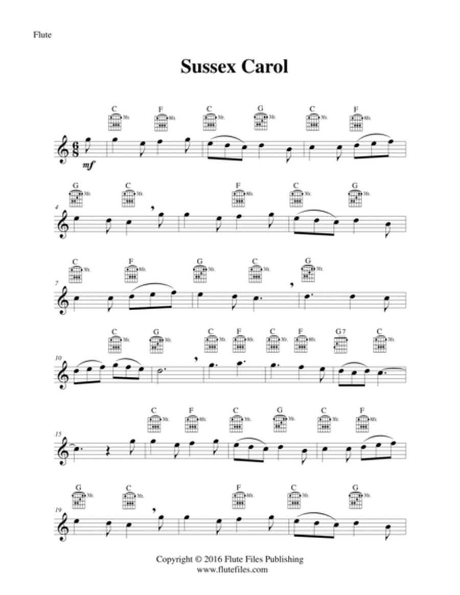 Sussex Carol - Flute Solo with Guitar Chords image number null