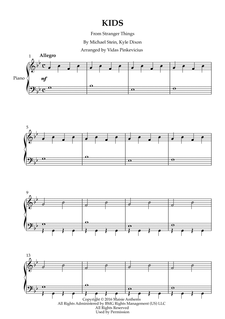 Kids Piano Solo scores gallery preview page 1