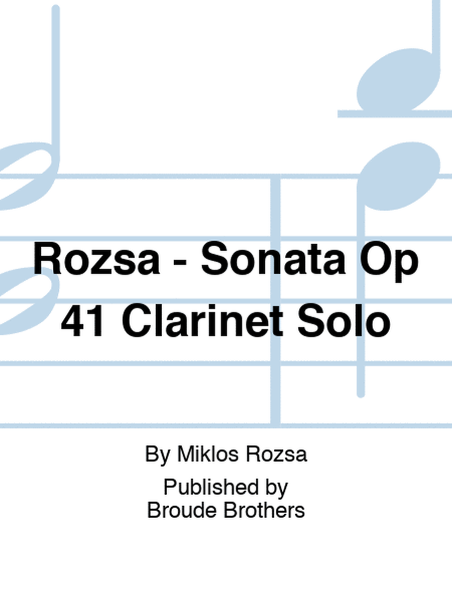 Rozsa - Sonata Op 41 Clarinet Solo