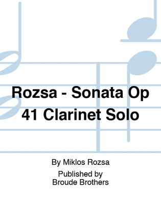 Rozsa - Sonata Op 41 Clarinet Solo