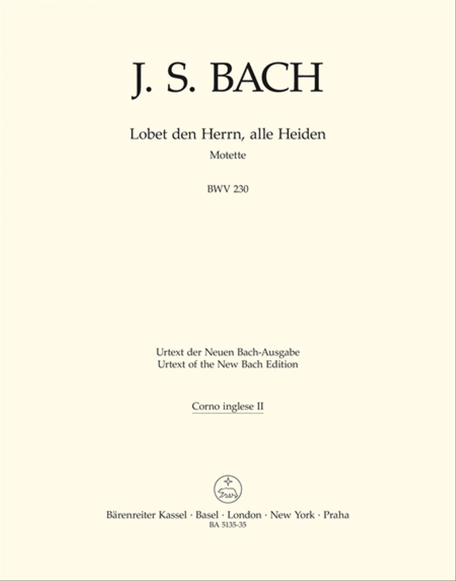 Lobet den Herrn, alle Heiden, BWV 230 English Horn scores gallery preview page 1