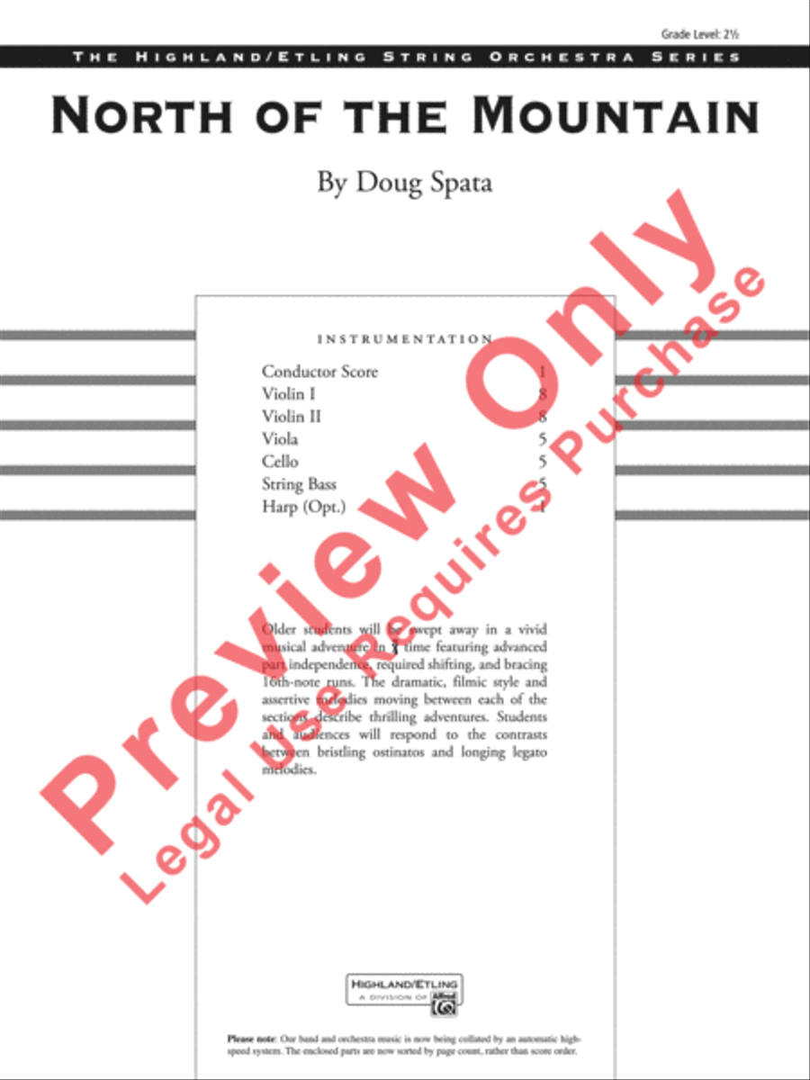 North of the Mountain North of the Mountain String Orchestra scores gallery preview page 2