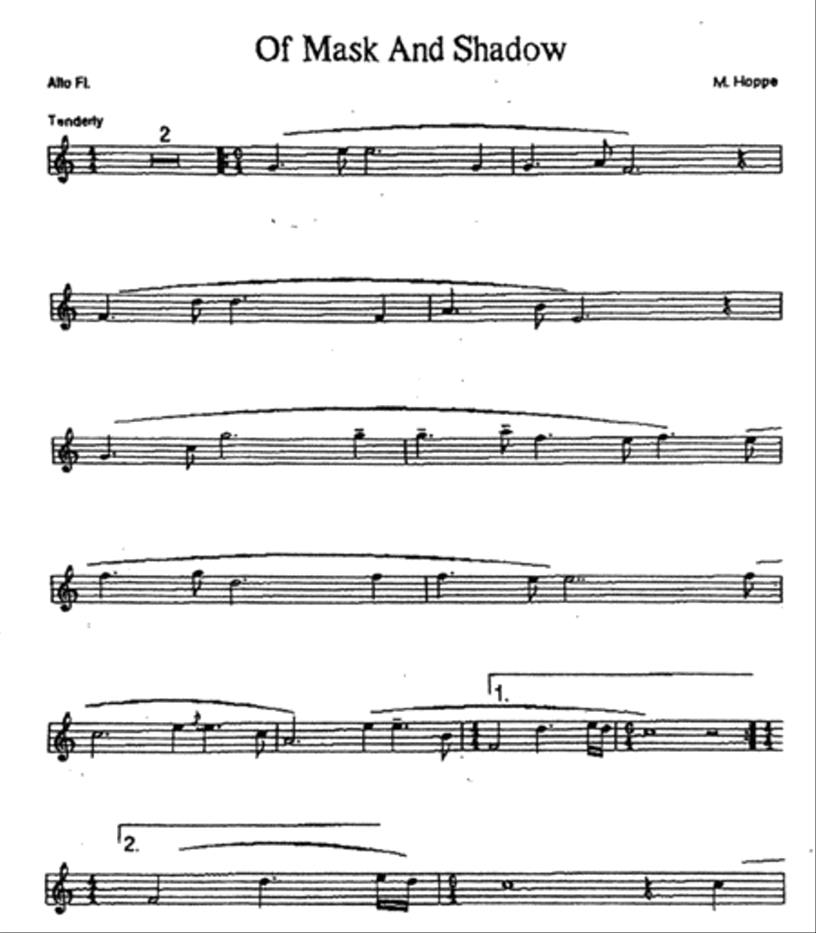 Of Mask and Shadow Flute Solo scores gallery preview page 1