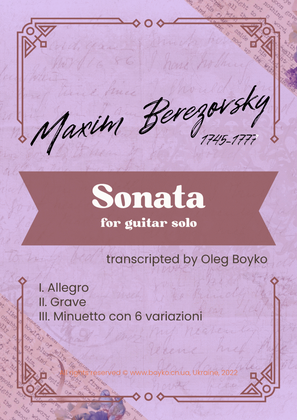 Book cover for Sonata for solo guitar
