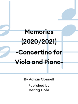 Book cover for Memories (2020/2021) -Concertino for Viola and Piano-