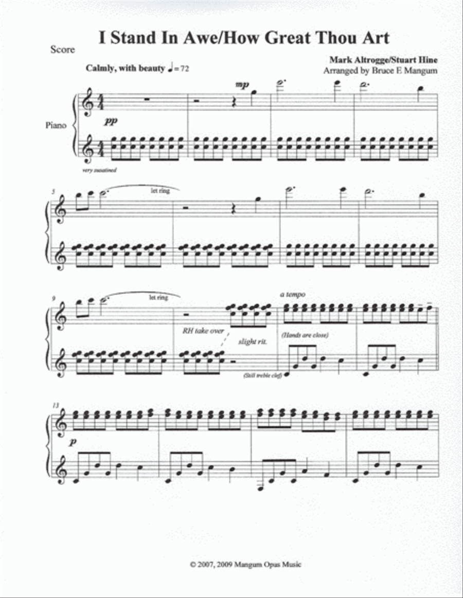 I Stand In Awe Piano Solo scores gallery preview page 1