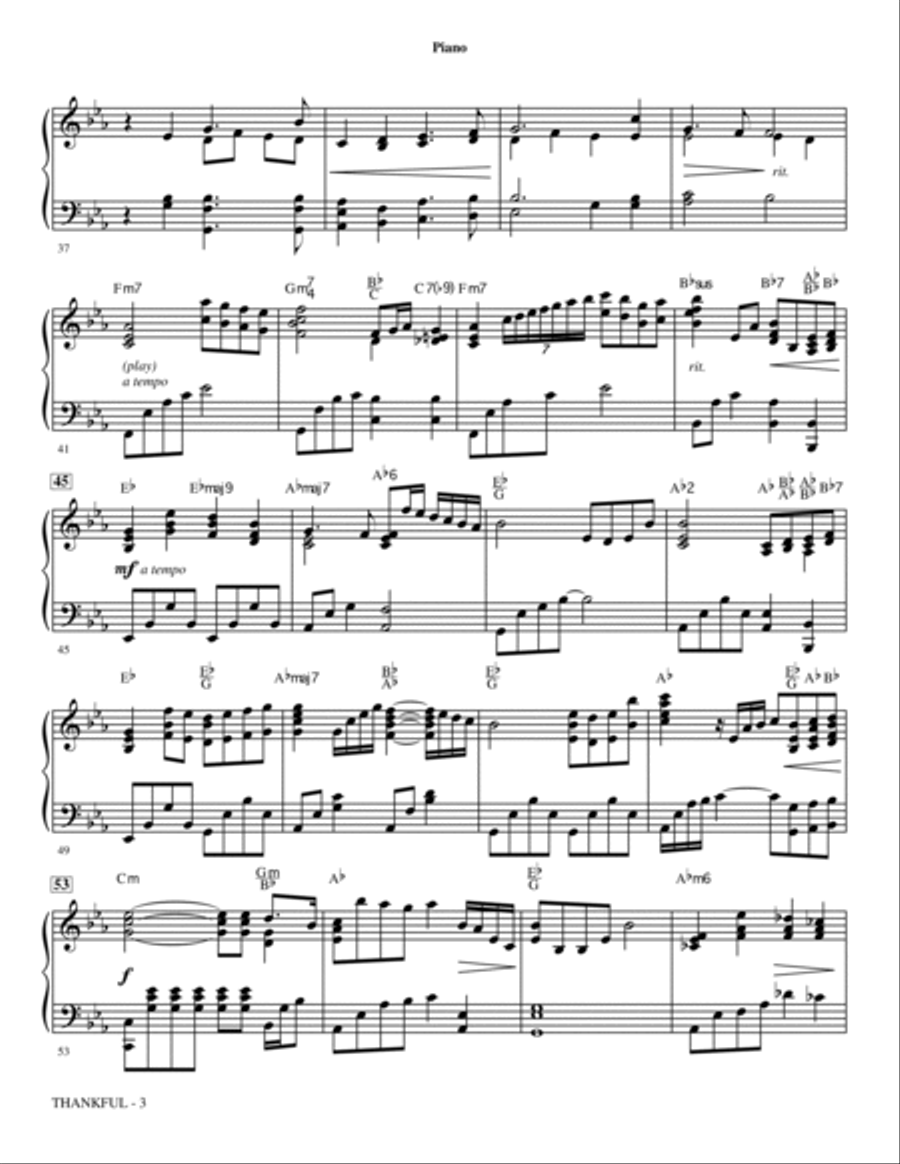 Thankful (arr. Mark Hayes) - Piano Choir scores gallery preview page 3