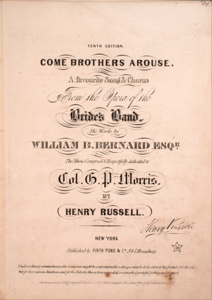 Come Brothers Arouse. A Favourite Song & Chorus Choir scores gallery preview page 1