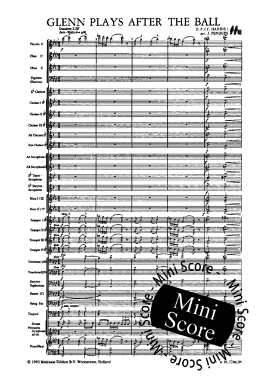 Glenn Plays Afer The Ball Concert Band scores gallery preview page 5