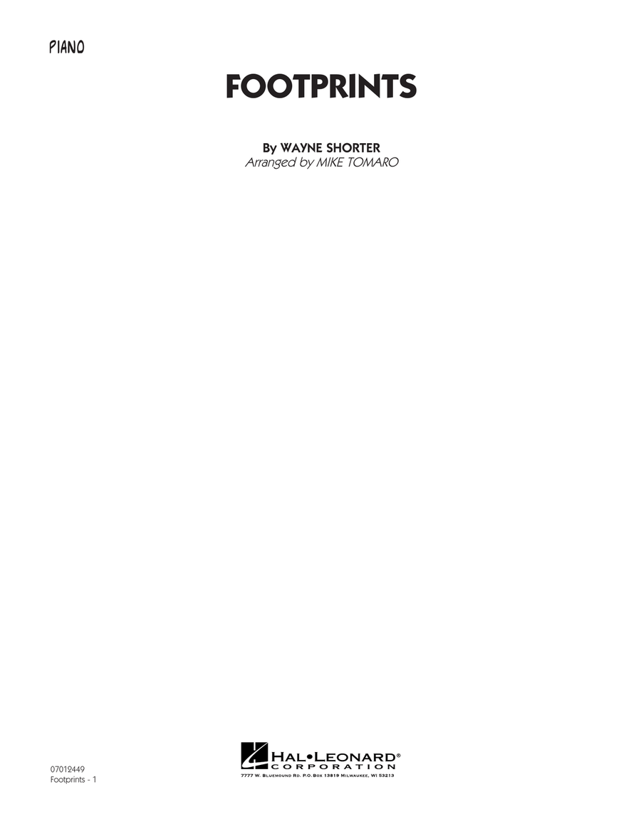 Footprints - Piano Piano scores gallery preview page 1